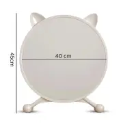 SOGA 2X 40cm White Smart Makeup Bedroom Table Mirror Cat Ear Style No LED Light