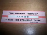 1 Elton John Philadelphia Freedom / I Saw Her Standing There Jukebox Title Strip