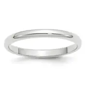 14k White Gold 2.5mm Half-Round Wedding Band Ring Size 8 2.17g Gift for Mother