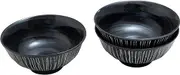Castle Enterprise Chazuke Black Chazuke Bowl 5.5 inches (14 cm) Value Set of 3 Multiple Choices, Set of 3, Preference, Udon, Soba, Donburi Rice Bowl, Mino Ware, Made in Japan