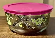 Yoda Starwars Pyrex 4-Cup Storage Bowl Glass Bowl with Purple Lid