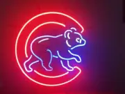 Chicago Cubs Walking Bear 17"x17" Neon Sign Light Lamp 2016 World Series Bar