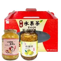 在飛比找森森購物網優惠-【韓味不二】生茶系列禮盒1kg x 2入 多種口味 (水蜜桃