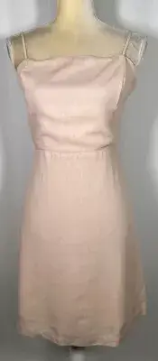 Gianni Bini GB Dress A-line Flair XL Sleeveless Spaghetti Blush Pink Linen New