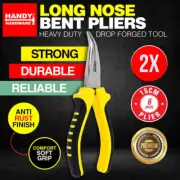 2PCS Plier Bent Nose Heavy Duty Drop Forged Serrated Jaw 15CM Handy Hardware®