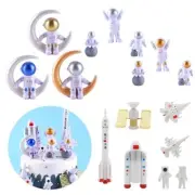 Universe Theme Miniature Rocket Cake Toppers Astronaut Figurine Space Shuttle