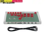 HAMGEEK HG-W003 Arcade Game Controller Arcade Stick w/ Red Buttons for Hitbox PC