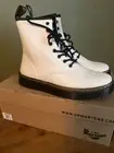 Doc Martens White Zavala Combat Lace-up Ankle Boots Womens Size US 8