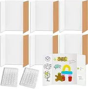 Doubleggs 6 Pack Trifold Poster Boards, 24 x 16 Inch White Poster Board with 64 Sticky Accessories, Foldable Corrugated Cardboard Display Boards for School Projects, Business Presentations