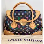 LOUIS VUITTON限量村上隆 黑彩MONOGRAM MULTICOLORE BEVERLY GM 肩背包