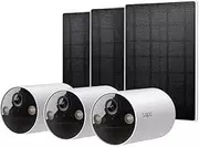 TP-Link Tapo 2k Smart Wire-Free Security Camera with Solar Panel, 3-Pack