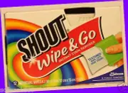 12 ct - Shout Wipe & Go Instant Stain Remover - Textured Wipe Lifts Away Stains!