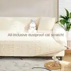 Jacquard Velvet Elastic Sofa Cover Plush Dust-proof Non-slip Elastic Couch Cover