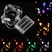 2M 18 LED Hex Apetalous Flower Battery Operated Xmas String Fairy Lights Party Wedding Decor