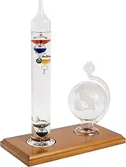 AcuRite 00795A2 Galileo Thermometer with Glass Globe Barometer