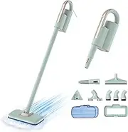 Newbealer Steam Cleaner 2 in 1 with Removable Handheld Steam Cleaner, 1200W, 3 Adjustable Steam Levels, Carpet Glider, 7 Accessories and 2 Microfibre Cloths for Floor and Carpet