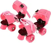 Children's Four Wheel Skating Skate Light up Hockey Skates Roller Skates for Two Wheels Shoes Shoes with Wheels Electric Roller Skates Pink Soft Pu