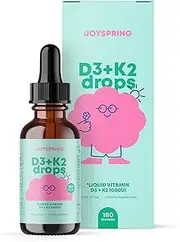 Kids Vitamin D Drops - Vitamin D for Kids - Tasty Childrens Vitamin D3 K2 Drops - Kids Immune Support & Bone Health - 1,000 IU Toddler Growth Formula - Peppermint Flavor