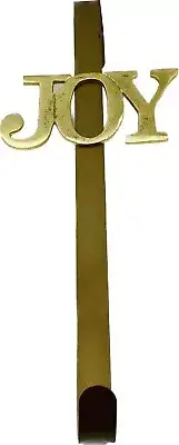 JOY Wreath Hanger ~ 15" Hook Over the Door ~ GOLD Tone Metal