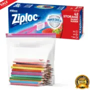 Food Storage Freezer Slider Bag Zip Lock Plastic Travel Quart Size 42 Pack
