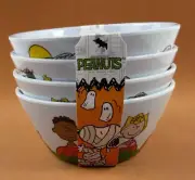 Set of 4 Peanuts Snoopy & Gang Halloween Snack Bowls 5.5" Inside Dia. NEW