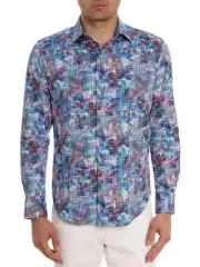 Robert Graham Mens Bright Colors Outer Banks Woven Button Up Shirt Size XL