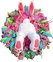 Easter Bunny Wreath, Bunny for Wreath, Easter Door Wreath Hanger, Easter Rabbit Front Door Garland, Easter Decorations Easter Wreaths for Front Door,