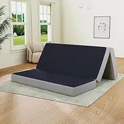 [Slumber Castle] Foldable Mattress, 4 Inch Trifold Mattress,Twin Size Memory Foam Mattress, Folding Floor Bed Mattress Futon Mattress Portable Camping Mattress with Removable Cover, 75"x39"x4"