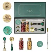 Envelope Wax Seal Stamp Kit - Personalized Initial Wax Seal Stamp Set with Me...