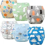 [ZONEY] 6 Packs Baby Cotton Reusable Training Pants, Potty Training Underwear for Boy and Girl, Learning Designs Training Underwear Pants,Fruit and Animal