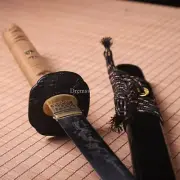 Folded Steel Clay Tempered Japanese Katana Sword Tiger Engraved Battle Ready
