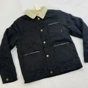 Rylee + Cru Trucker Jacket Coat Kids Boys Size 4-5 Y Black Sherpa Lined $99