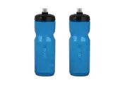 2x Zefal Sense Soft 80 Bike Water Drinking Bottle Sports 800ml Translucent Blue