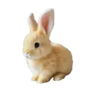 Easter simulation rabbit electric plush toy can walk, bark, move its mouth, shake its ears, pet toy Yellow 17cmx9cmx18cm