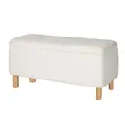 Storage Ottoman Blanket Box 99cm Teddy Fabric White