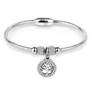 Tree of Life Charm Bangle Bracelet Gold/Rose Gold/Silver/Stainless Steel Magneti