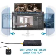 VGA KVM Switch 4 Port, USB VGA KVM Switcher for 4 Computers Share 1 Monitor 3 US