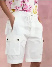 NWT Cynthia Rowley drawstring cargo shorts Sz Medium white
