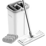 BOSHENG Mop and Bucket with Wringer Set, Hands Free Flat Floor Mop and Bucket...
