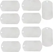 10 Pcs Military Dog Tags Shiny Polished, Esforzarse Rolled Edge Backing Blank Tags, Blank Business Card Labels Pet Blank Dog Tags, DIY Animal Kitten