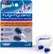 Macks Flightguard Airplane Earplugs 26dB Pressure Relief Travel Ear Plugs