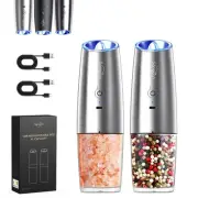 Gravity Electric Salt and Pepper Grinder Set RECHARGEABLE Automatic Salt Pepp...