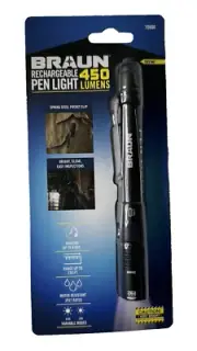 HEAVY DUTY PRO 450 Lumen Pocket Rechargeable Pen Light Flash Light Torch Light