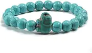 [FEATUR] Stone Round Loose Beads,Beaded Bracelet Bangle with,Natural Gemstone Beaded, Blue Turquoises Natural Stone Cross Elephant Circle Man Bead Bracelets Women Bracelet Jewelry Accessories Gifts for Girl,E