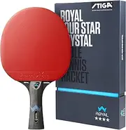 Stiga Royal 4-Star Table Tennis Ping Pong Bat, Black/Red