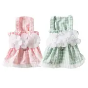 Plaid Pet Dress with Traction Buckle Slip Outing Clothes for Small Medium Pet