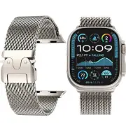 Milanese Mesh Loop Compatible w/ Apple Watch Bands 49mm 46mm 45mm 44mm 42mm-Open