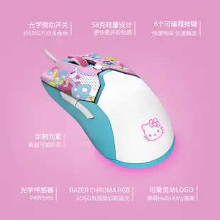 【套裝配件】滑鼠 鍵盤 Razer雷蛇三麗鷗Hello Kitty限定款遊戲辦公滑鼠機械鍵盤耳機套裝