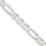 18 Inch Sterling Silver 7.5mm Figaro Anchor Chain