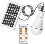 jojomis Solar Powered Shed Light Bulb Portable Hang Up 9W Lamp Chicken Coop Lighting,White,145x70mm